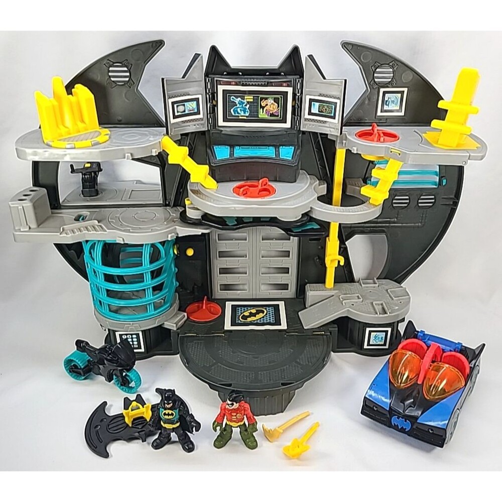 DC Imaginext Fisher Price Super Friends Batman Bat Cave Set + Accessories